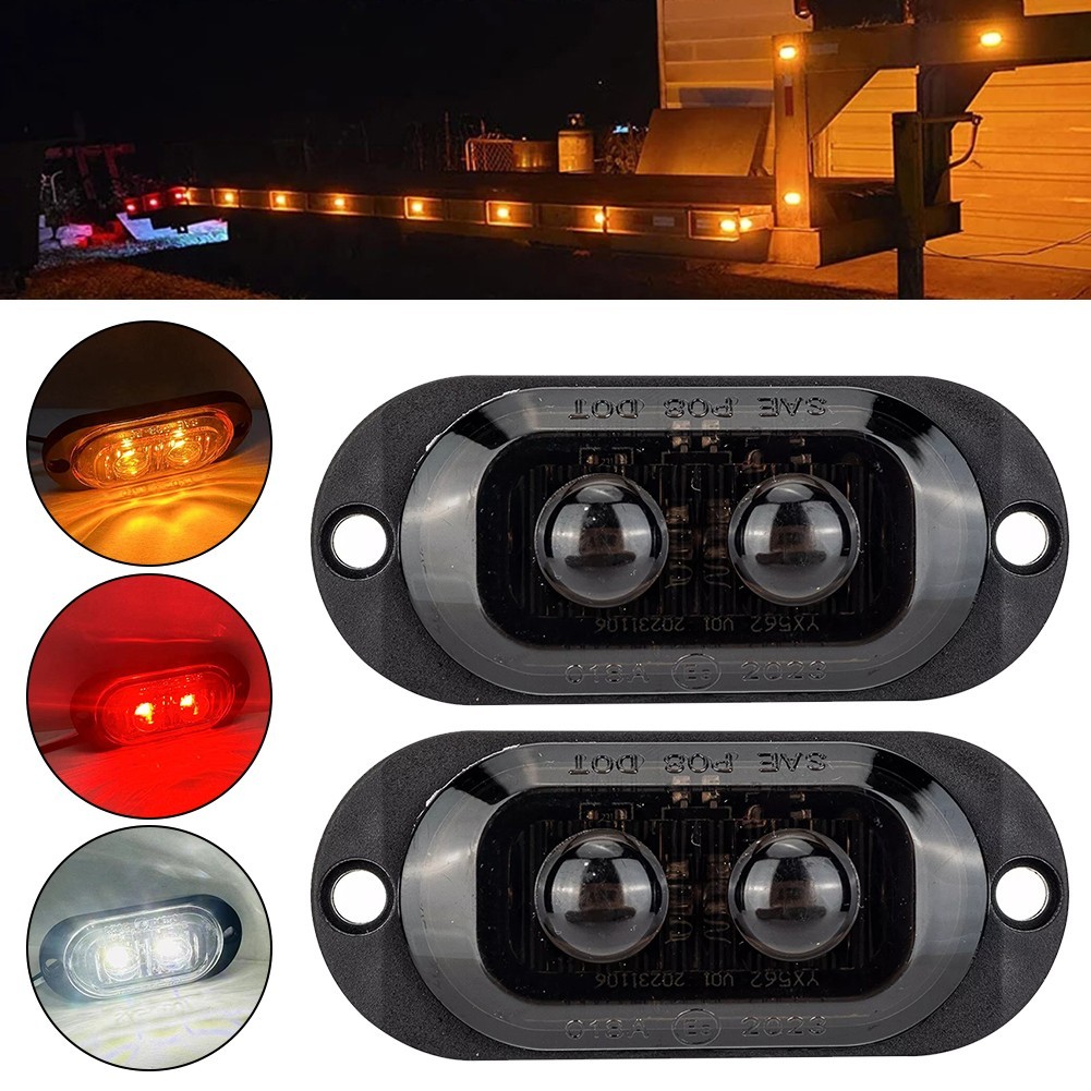 ⭐ Bán chạy ⭐2 Đèn Đánh Dấu Bên 2LED Chống Thấm Nước Cho Thuyền Trailer Xe Tải RV [land-vn]