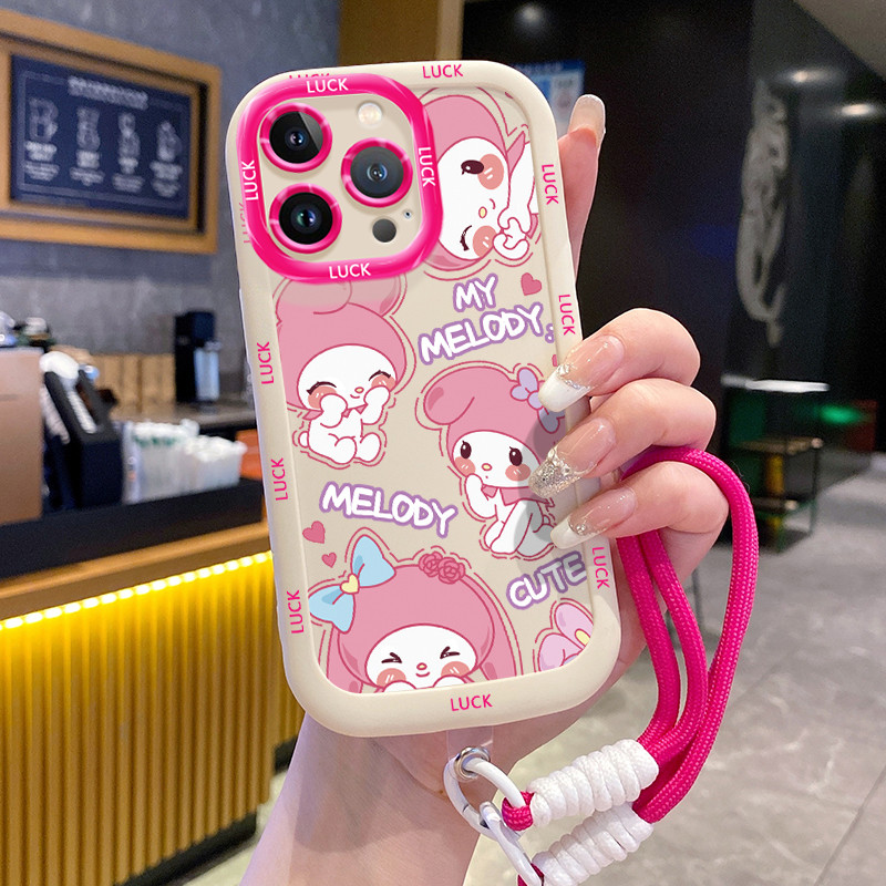 Ốp Lưng iPhone 11 11 Pro 11 Pro Max 12 12 Pro 12 Pro Max 13 13 Pro 13 Pro Max Case Đáng yêu Thỏ Với Lanyard