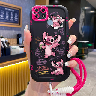 Ốp Lưng Realme C12 C15 C25 C25s C21Y C25Y Narzo 20 Narzo 30A Narzo 50A Case Động vật nhỏ Với Lanyard
