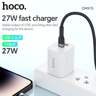 Cáp Sạc Nhanh Tự Ngắt Hoco Dmx15 Type C To Ln Hỗ Trợ Sạc Pd27W Dây Dài 1M
