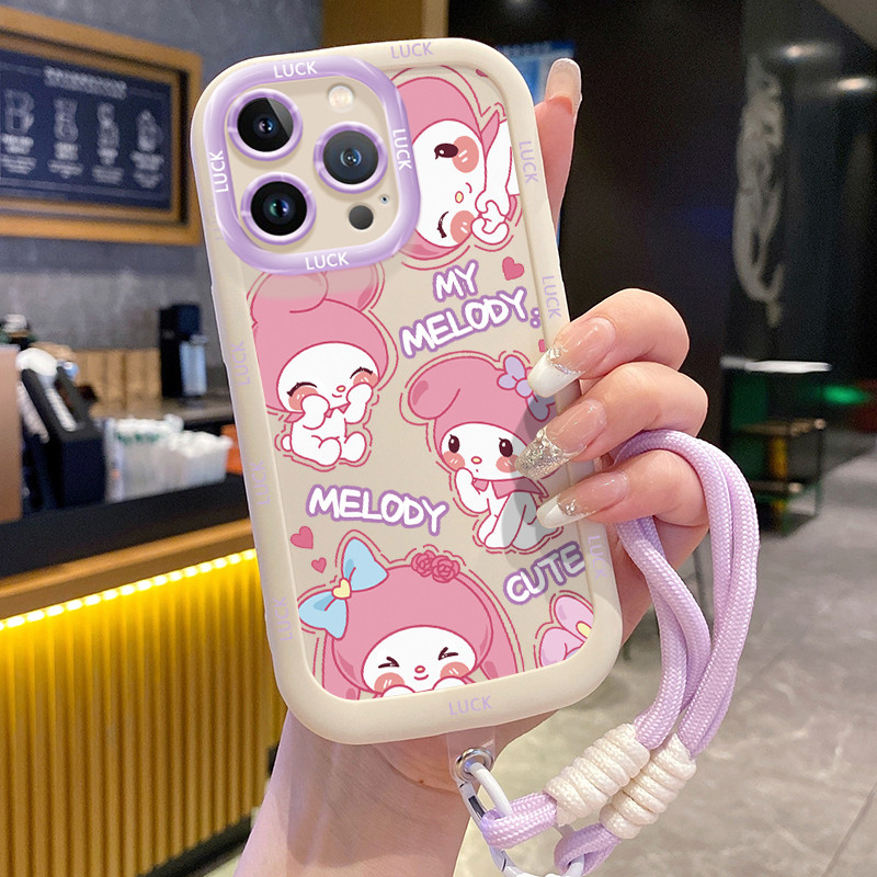 Ốp Lưng iPhone 11 11 Pro 11 Pro Max 12 12 Pro 12 Pro Max 13 13 Pro 13 Pro Max Case Đáng yêu Thỏ Với Lanyard