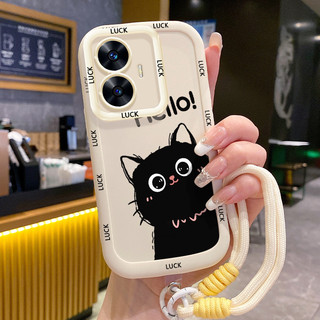 Ốp Lưng Realme C55 C33 Narzo N55 Case Mèo Hoạt hình Với Lanyard