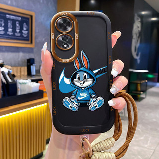 Ốp Lưng OPPO A60 4G Case Với Lanyard Thỏ Nhỏ Ngầu