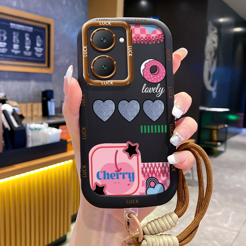 Ốp Lưng VIVO Y03 Y03T Y18 Y18E Y18I Y18T Y28s 5G Y37 5G Case Chống bụi Với Lanyard