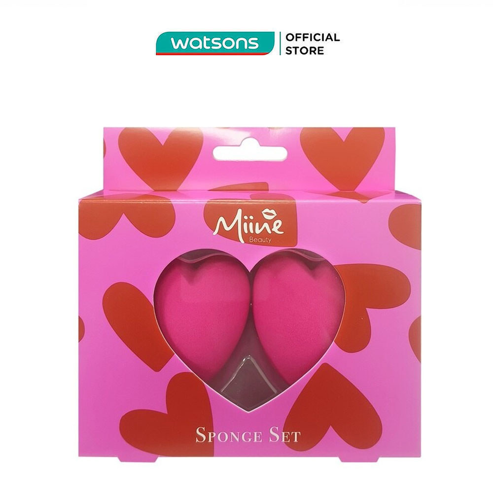 Bộ 2 Bông Mút Trang Điểm Miine Heart Shape Sponge