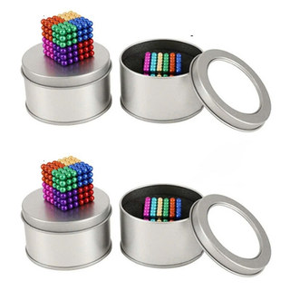 Hộp 216 Viên Bi Nam Châm Tròn Bucky Ball Mỗi Bi 5X5Mm 6 Màu Xếp Hình Vĩnh Cửu