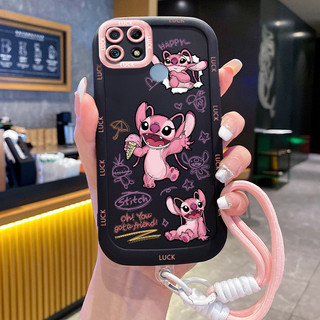 Ốp Lưng Realme C12 C15 C25 C25s C21Y C25Y Narzo 20 Narzo 30A Narzo 50A Case Động vật nhỏ Với Lanyard