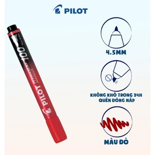 Bút Lông Dầu Pilot SCA-100 (Ngòi Tròn 1.0mm) - Viết Đĩa CD/Kính/Nhựa, Không Phai, Chính Hãng