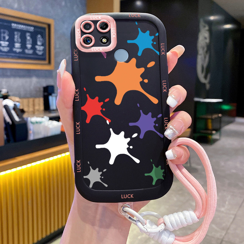 Ốp Lưng Realme C12 C15 C25 C25s C21Y C25Y Narzo 20 Narzo 30A Narzo 50A Case Thời trang Với Lanyard