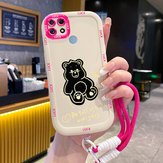 Ốp Lưng Realme C12 C15 C25 C25s C21Y C25Y Narzo 20 Narzo 30A Narzo 50A Case Gấu Dễ thương Với Lanyard