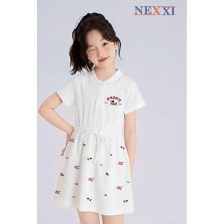 2509.81 - Váy thun Nexxi polo cá sấu rút eo in cún Puppy size 3-8y