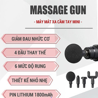 Máy Massage Cầm Tay Mini Fascial Gun Osk 802 Cao Cấp 4 Đầu Thay Thế Và 6 Cấp Độ Massage