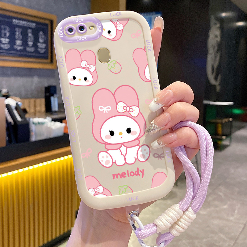 Ốp Lưng OPPO A7 A5s A12 A12s A11K Case Thỏ đáng yêu Với Lanyard