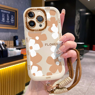 Ốp Lưng iPhone 11 11 Pro 11 Pro Max 12 12 Pro 12 Pro Max 13 13 Pro 13 Pro Max Case Màu tím Hoa Với Lanyard