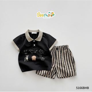 5166BHB - Bộ Beemo phối cổ quần thô size 1-6y