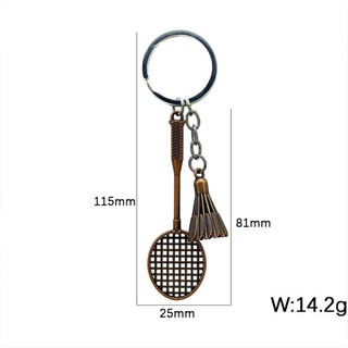 ⚡GIẢM GIÁ LỚN⚡ Móc chìa khóa hợp kim với thiết kế vợt cầu lông Phụ kiện thời trang