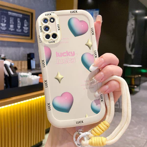 Ốp Lưng OPPO A52 A72 A92 Case Tình yêu nhỏ Với Lanyard
