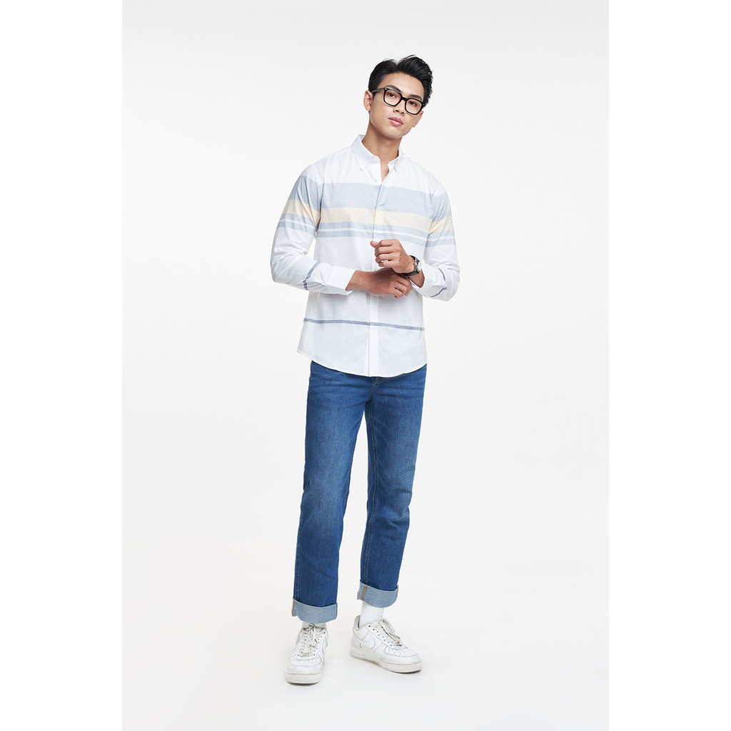 Áo Sơ Mi Sọc Nam Cotton Tay Dài Ninomaxx 2011069