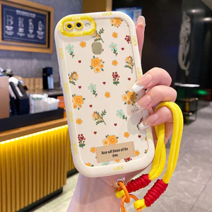 Ốp Lưng OPPO A7 A5s A12 A12s A11K Case Hoa Hoạt hình Với Lanyard