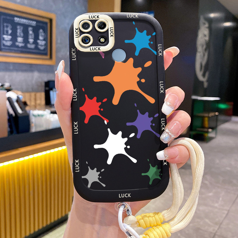 Ốp Lưng Realme C12 C15 C25 C25s C21Y C25Y Narzo 20 Narzo 30A Narzo 50A Case Thời trang Với Lanyard