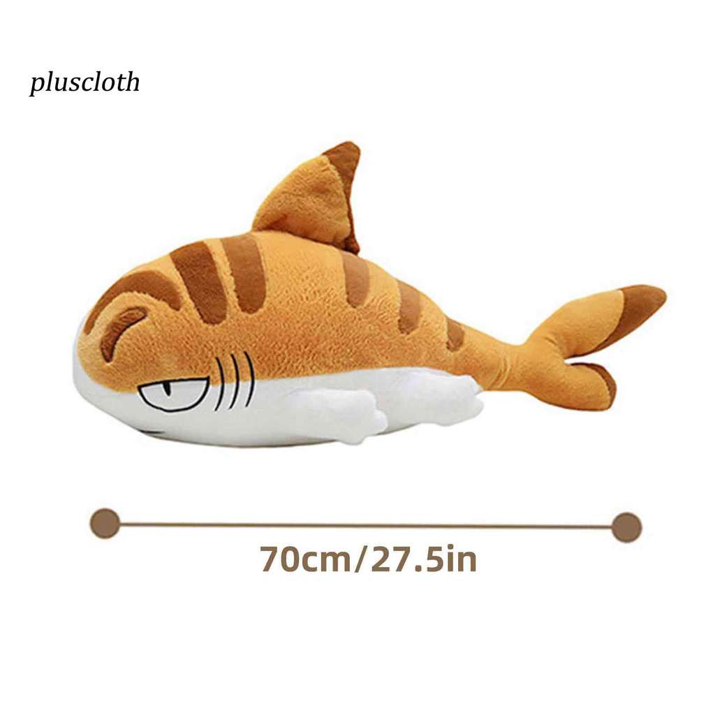 Pluscloth Cá Mập Mèo Búp Bê Sang Trọng Đồ Chơi 70cm Cá Mập Mèo Kết Hợp Thú Nhồi Bông Đa Năng Gối Ngủ Mềm Mại Giảm Căng Thẳng Quà Tặng Cho Nữ Trẻ Em