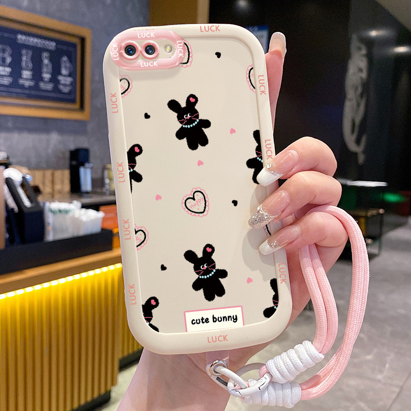 Ốp Lưng OPPO A5 A3s A12E Realme C1 Case Thỏ đáng yêu Với Lanyard