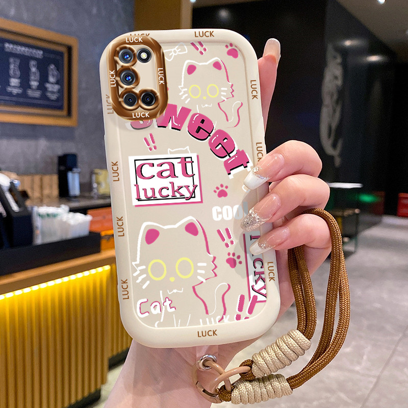 Ốp Lưng OPPO A52 A72 A92 Case Với Lanyard Sáng tạo