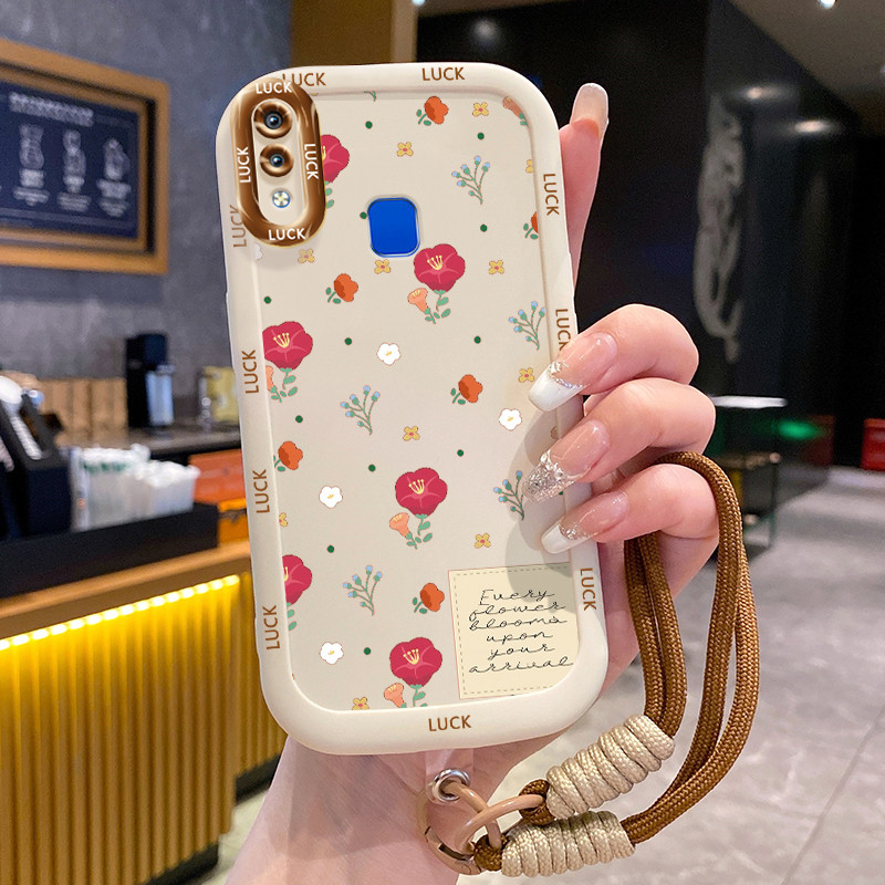 Ốp Lưng VIVO Y91 Y91i Y93 Y95 Y91C Y1S Y90 Case Cherry nhỏ Với Lanyard