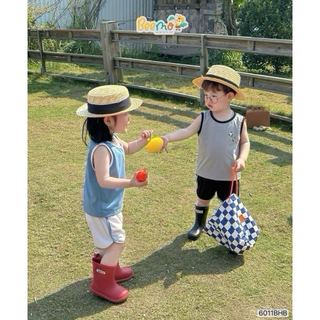 6011BHB - Bộ cotton áo tanktop phối cổ Beemo size 1-5y