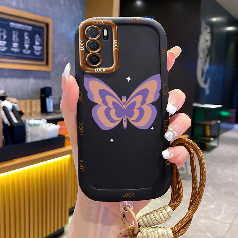 Ốp Lưng OPPO A16 A16s A54s Case Dễ thương Với Lanyard