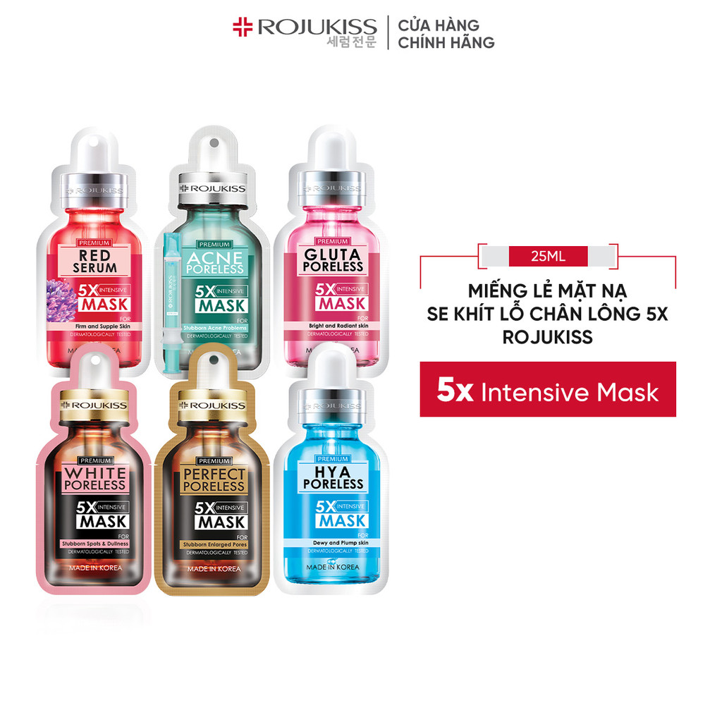 [Miếng Lẻ] Mặt Nạ Se Khít Lỗ Chân Lông ROJUKISS Poreless 5x Intensive Mask 25ml