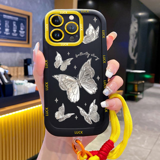 Ốp Lưng iPhone 14 14 Pro 14 14 Pro Max 15 15 Pro 15 Pro Max Case bướm đẹp nhỏ Với Lanyard