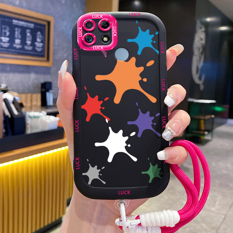 Ốp Lưng Realme C12 C15 C25 C25s C21Y C25Y Narzo 20 Narzo 30A Narzo 50A Case Thời trang Với Lanyard