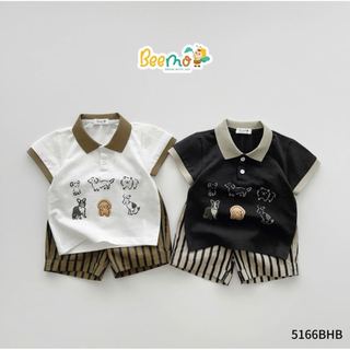 5166BHB - Bộ Beemo phối cổ quần thô size 1-6y