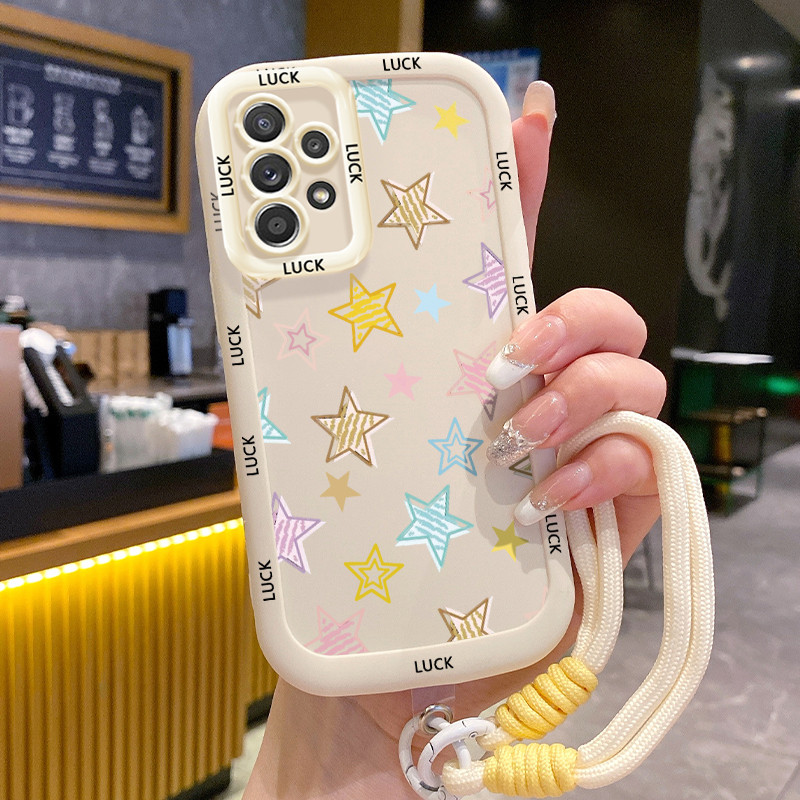 Ốp Lưng Samsung A52 4G A52 5G A52s 5G A13 5G A04s A23 5G M23 F23 A32 4G A33 5G A53 5G Case Ngôi sao nhỏ Với Lanyard
