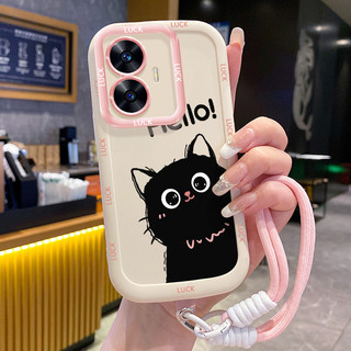 Ốp Lưng Realme C55 C33 Narzo N55 Case Mèo Hoạt hình Với Lanyard