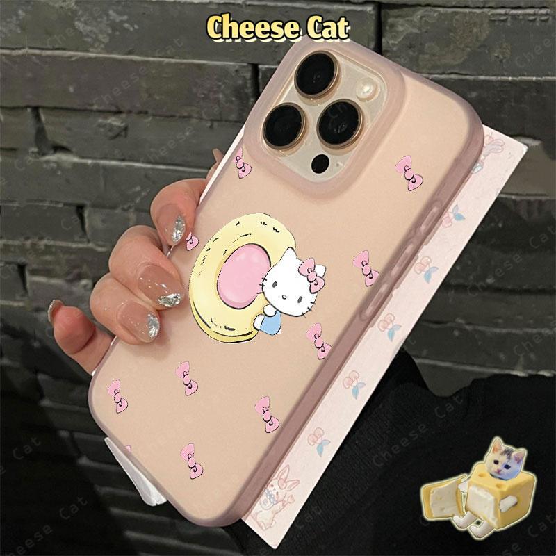 bánh rán Kitty Ốp màu hồng tương thích cho iPhone 15 14 13 12 11 16 17 Pro Max 7 Plus XR Xs Max 17 Air