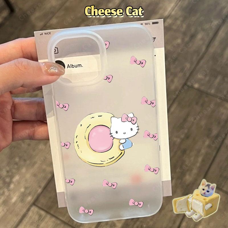bánh rán Kitty Ốp màu hồng tương thích cho iPhone 15 14 13 12 11 16 17 Pro Max 7 Plus XR Xs Max 17 Air