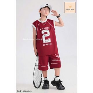 JJBCC.1334 - Bộ cotton thể thao Jam & Jenny sát nách in số 3 màu size 2-12y