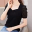 Áo ngắn tay lụa màu trơn phong cách thời trang cho nữ