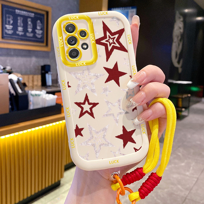 Ốp Lưng Samsung A52 4G A52 5G A52s 5G A13 5G A04s A23 5G M23 F23 A32 4G A33 5G A53 5G Case Ngôi sao nhỏ Với Lanyard