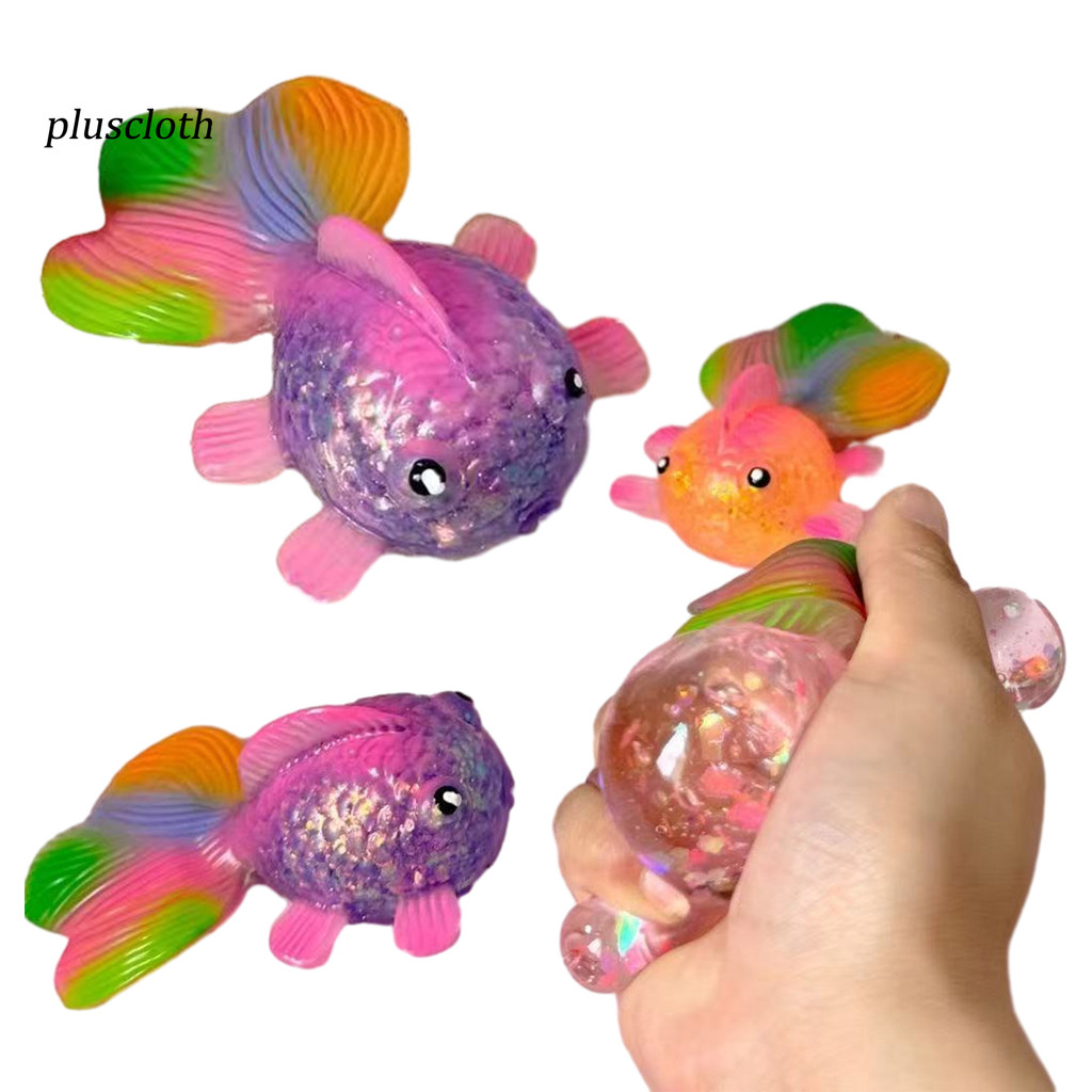 Pluscloth Lấp Lánh Bột Cá Bóp Đồ Chơi Căng Thẳng Lo Âu Giảm Chậm Mô Phỏng Cá Cảm Giác Đồ Chơi Mềm TPR Động Vật Làm Mát Fidget Đồ Chơi