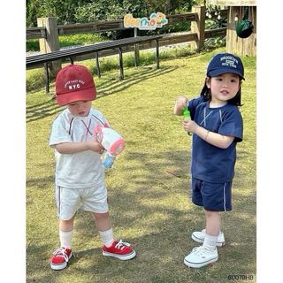 6007BHB - Bộ cotton phối lé Beemo 2 màu cho bé size 1-5y