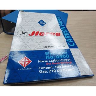 [Xấp 100 Tờ] Giấy Than Xanh Horse H-4400 - Hàng Thái Lan, Nét Đậm, Tái Sử Dụng Nhiều Lần