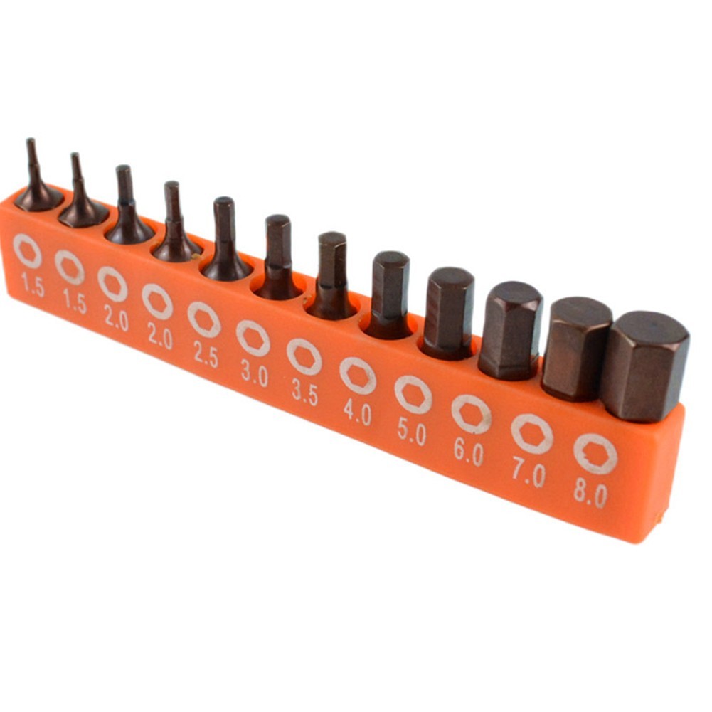 [Smellshi] 12 / 24 Bộ tuốc nơ vít lục giác từ tính 25mm 1 / 4in Mũi điều khiển chuôi lục giác