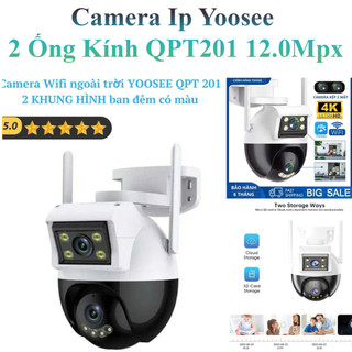 Camera Ip Yoosee 2 Ống Kính Qpt201 12.0Mpx (Xoay Ngoài Trời, Đàm Thoại 2 Chiều, Có Màu Ban Đêm)