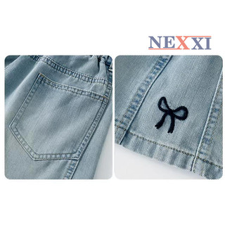 2602.142 - Quần short jean Nexxi thêu nơ cho bé gái size 11-15y