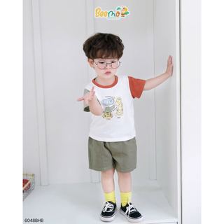 6048BHB - Bộ thun Beemo in con vật ngộ nghĩnh size 1-6y