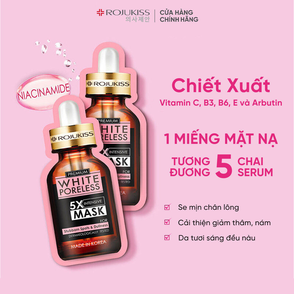 [Miếng Lẻ] Mặt Nạ Se Khít Lỗ Chân Lông ROJUKISS Poreless 5x Intensive Mask 25ml