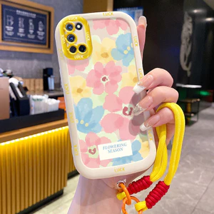 Ốp Lưng OPPO A52 A72 A92 Case Hoa vẽ đẹp Với Lanyard